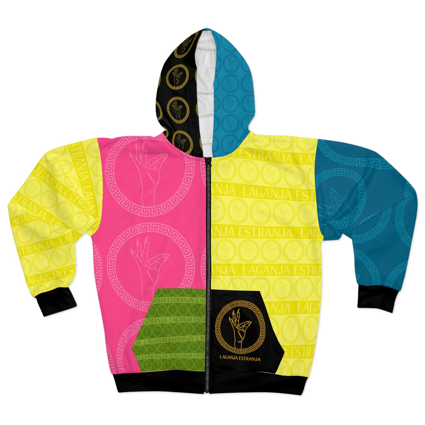 "Rainbow Regal Radiance" Zip Up Hoodie