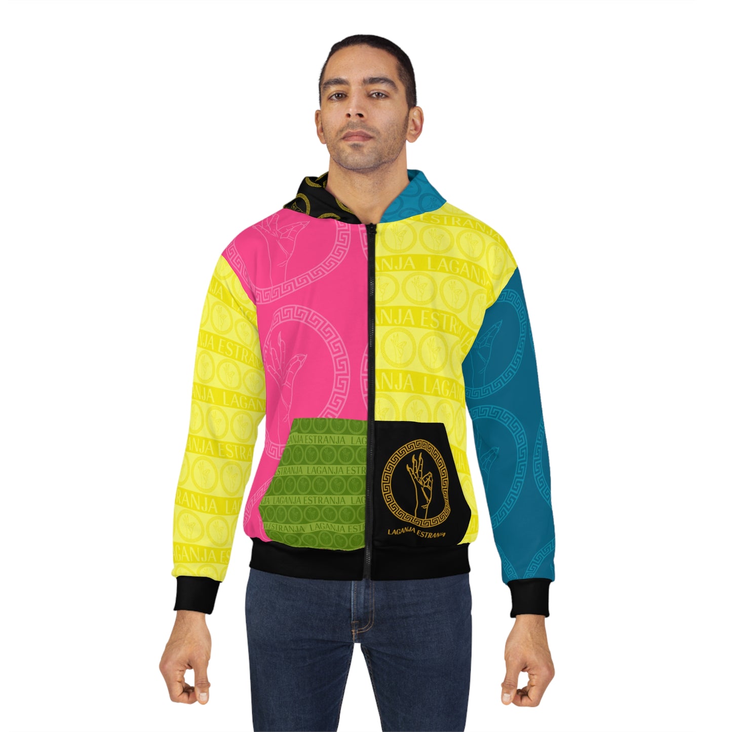 "Rainbow Regal Radiance" Zip Up Hoodie