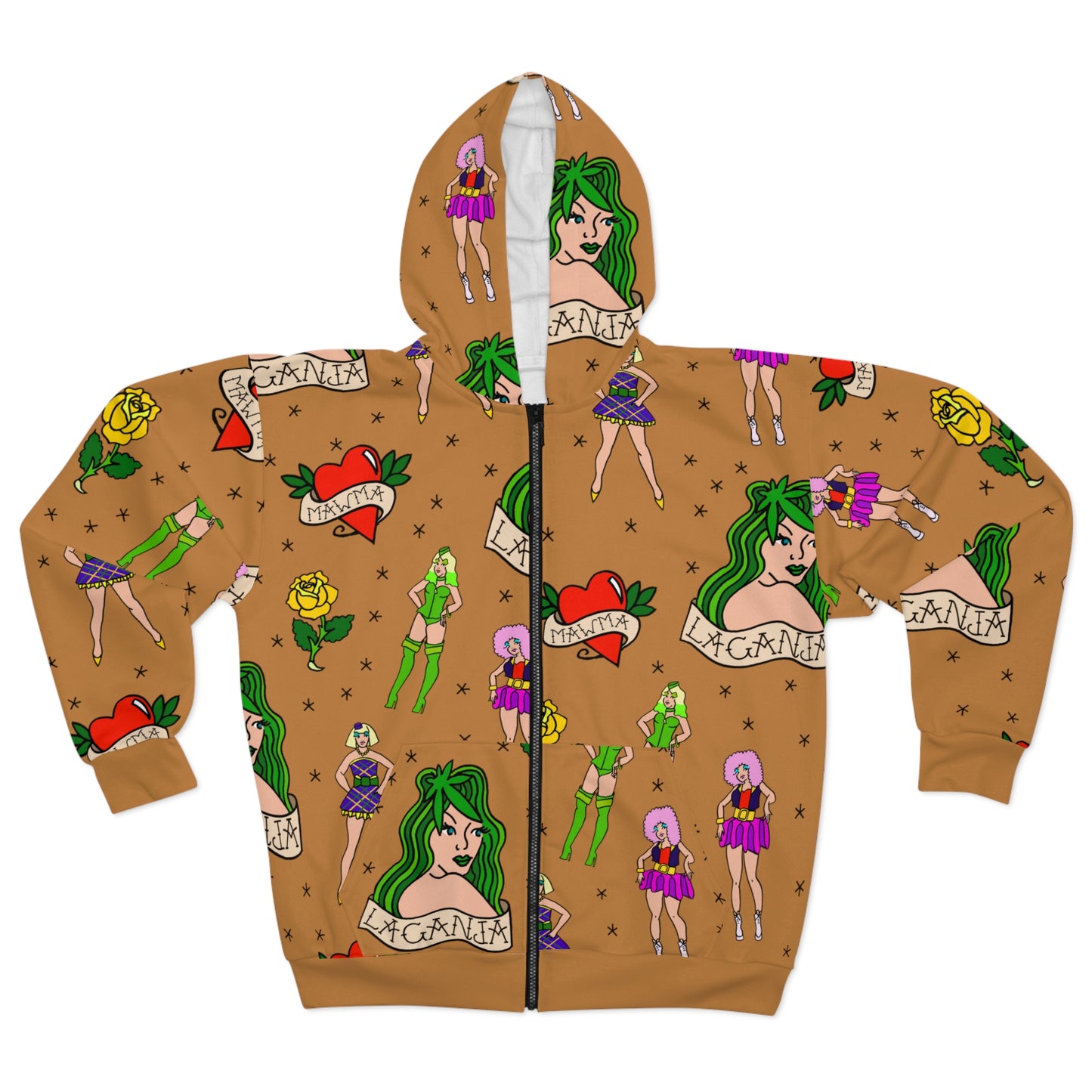 “Inked Glamor” Zip Up Hoodie